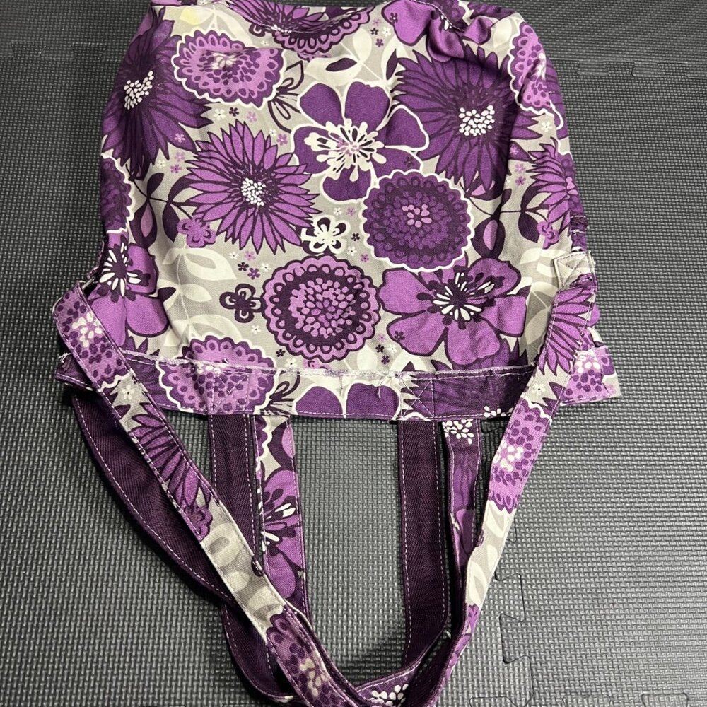 Thirty-One Retro Metro Shoulder Bag Purple Floral Canvas Tote - Picture 3 of 4
